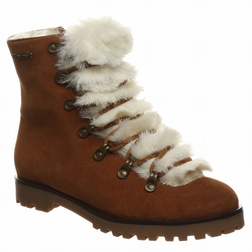 Bearpaw Vanna Ankle Boots UK - Women's Boots Brown ||KMWAED-523||